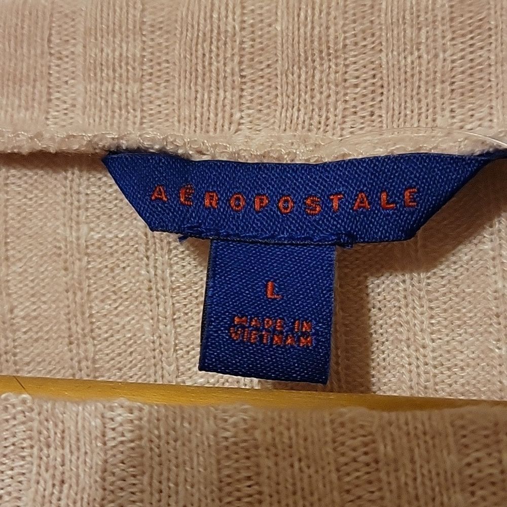 Aeropostale pink ribbed v neck sweater size Large - Picture 2 of 5